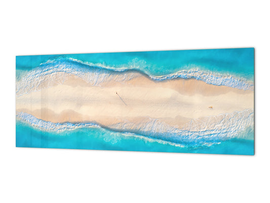 Contemporary glass kitchen panel - Wide format wall backsplash BBS30 w/wo magnetic properties : Art. Series : Beaches of Zanzibar