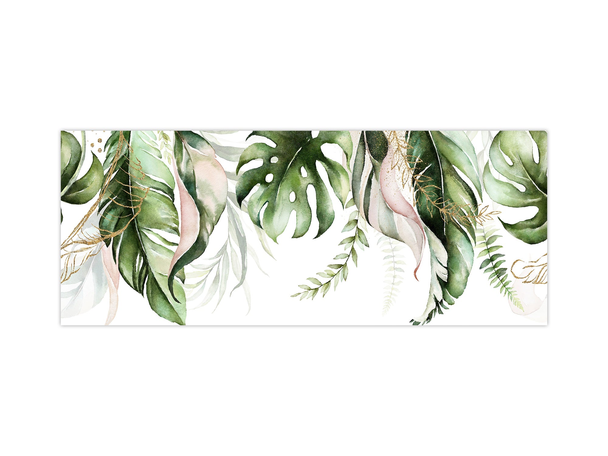 Design glass backsplash - Tempered Glass BBS29 splashback w/wo magnetic properties : Nature Series : Tropical watercolour