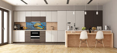 Stunning glass wall art - Wide format kitchen backsplash BBS32 w/wo magnetic properties : Animals series : Tropical butterfly 1