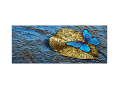 Stunning glass wall art - Wide format kitchen backsplash BBS32 w/wo magnetic properties : Animals series : Tropical butterfly 1