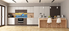 Stunning glass wall art - Wide format kitchen backsplash BBS32 w/wo magnetic properties : Animals series : Tropical butterfly 2