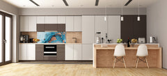 Contemporary glass kitchen panel - Wide format wall backsplash BBS30 w/wo magnetic properties : Art. Series : Liquid colours 3