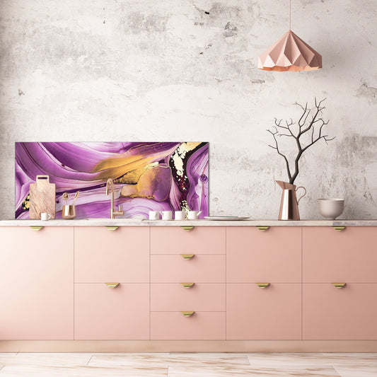 Contemporary glass kitchen panel - Wide format wall backsplash BBS30 w/wo magnetic properties : Art. Series : Liquid colours 4