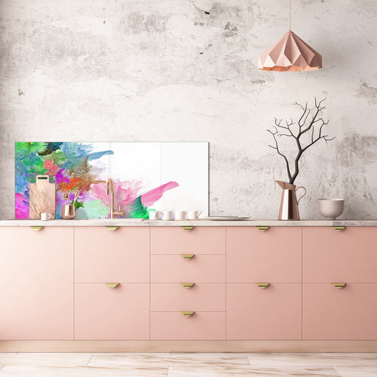 Stylish glass backsplash - Photo glass upstand BBS31 w/wo magnetic properties : Textures series : Colourful background