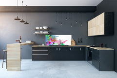 Stylish glass backsplash - Photo glass upstand BBS31 w/wo magnetic properties : Textures series : Colourful background