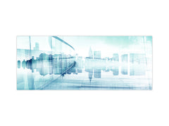 Wide format Wall panel - Design backsplash BBS34 w/wo magnetic properties : Miscellaneous series : Abstract cityscape 1