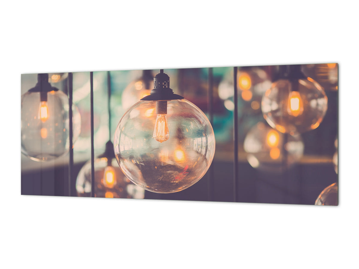 Wide format Wall panel - Design backsplash BBS34 w/wo magnetic properties : Miscellaneous series : Retro lamps