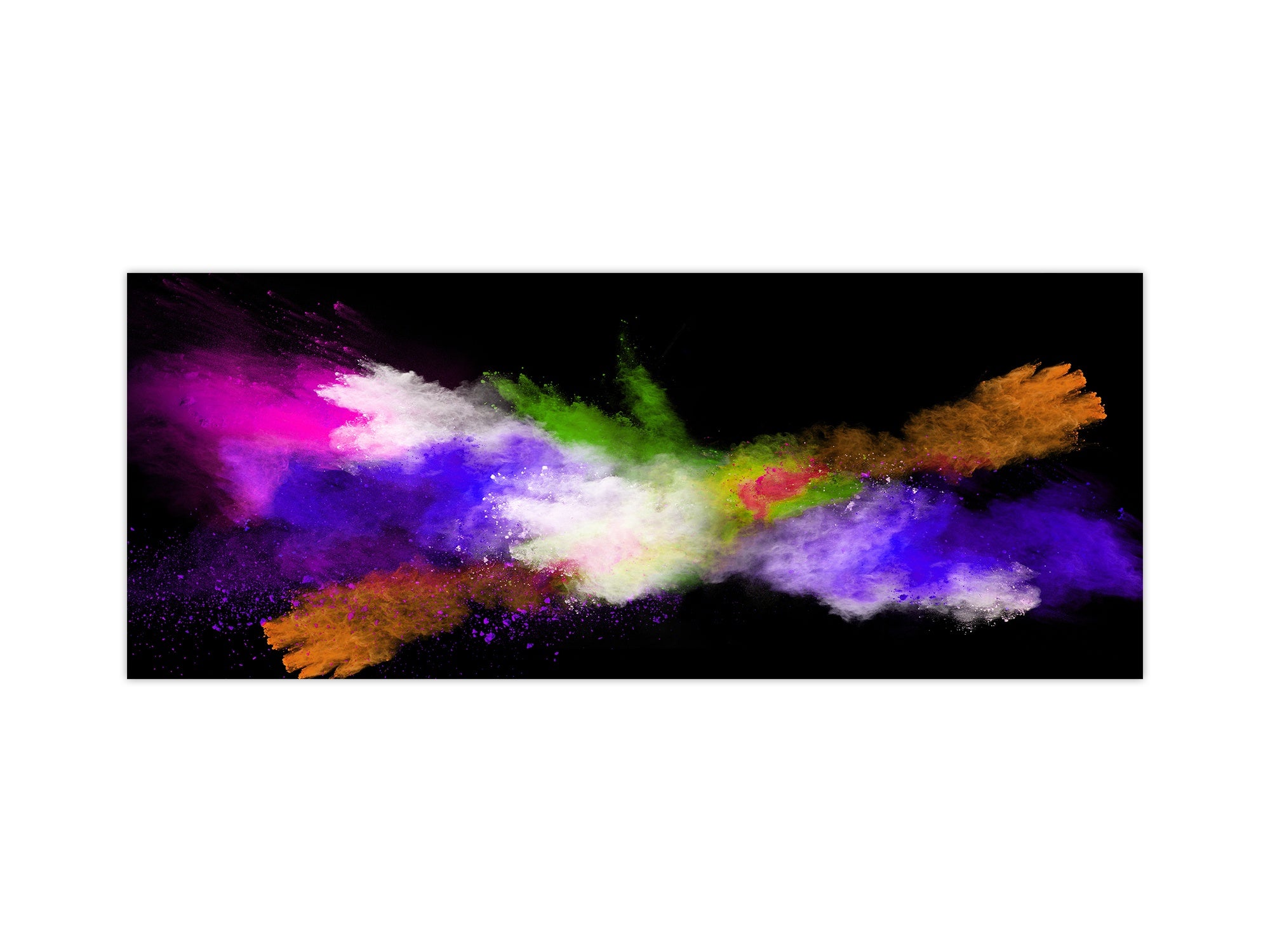 Contemporary glass kitchen panel - Wide format wall backsplash BBS30 w/wo magnetic properties : Art. Series : Colour explosion 3