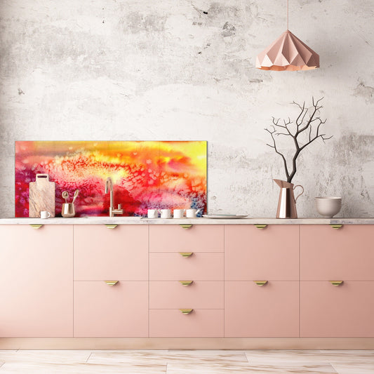 Stylish glass backsplash - Photo glass upstand BBS31 w/wo magnetic properties : Textures series : Abstract multicoloured background