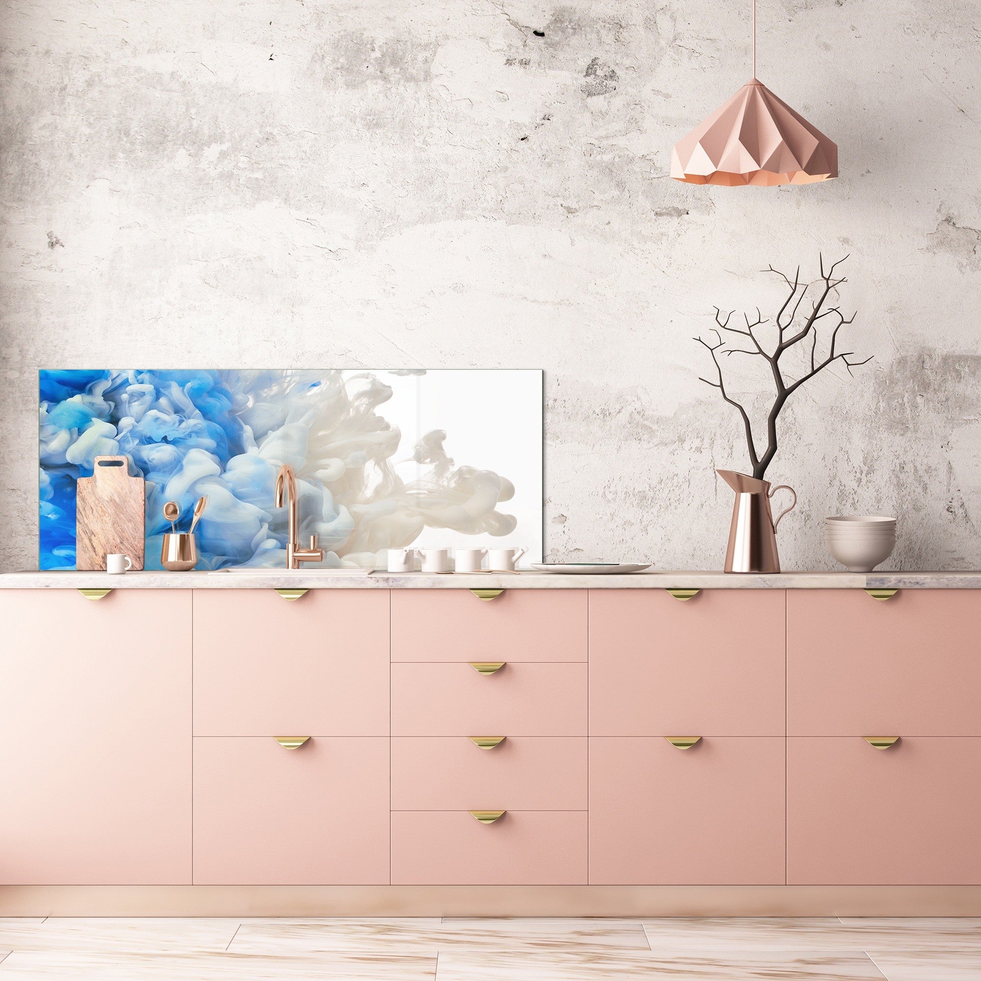 Contemporary glass kitchen panel - Wide format wall backsplash BBS30 w/wo magnetic properties : Art. Series : Paint explosion