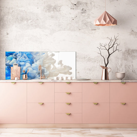 Contemporary glass kitchen panel - Wide format wall backsplash BBS30 w/wo magnetic properties : Art. Series : Paint explosion
