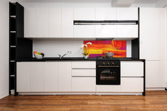 Stylish glass backsplash - Photo glass upstand BBS31 w/wo magnetic properties : Textures series : Abstract colour texture