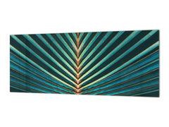 Design glass backsplash - Tempered Glass BBS29 splashback w/wo magnetic properties : Nature Series : Palm leaf