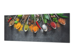 Toughened printed glass backsplash - Kitchen wall splashback BBS33 w/wo magnetic properties : Herbs and spices series : Herbs and spices 2