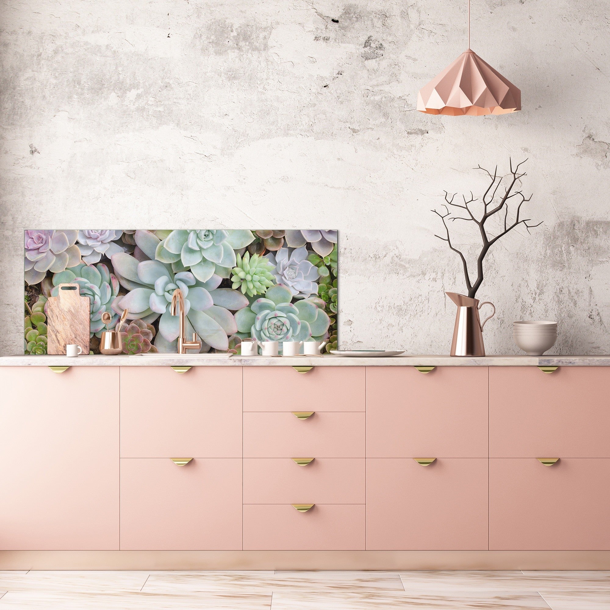 Design glass backsplash - Tempered Glass BBS29 splashback w/wo magnetic properties : Nature Series : Rock garden 2