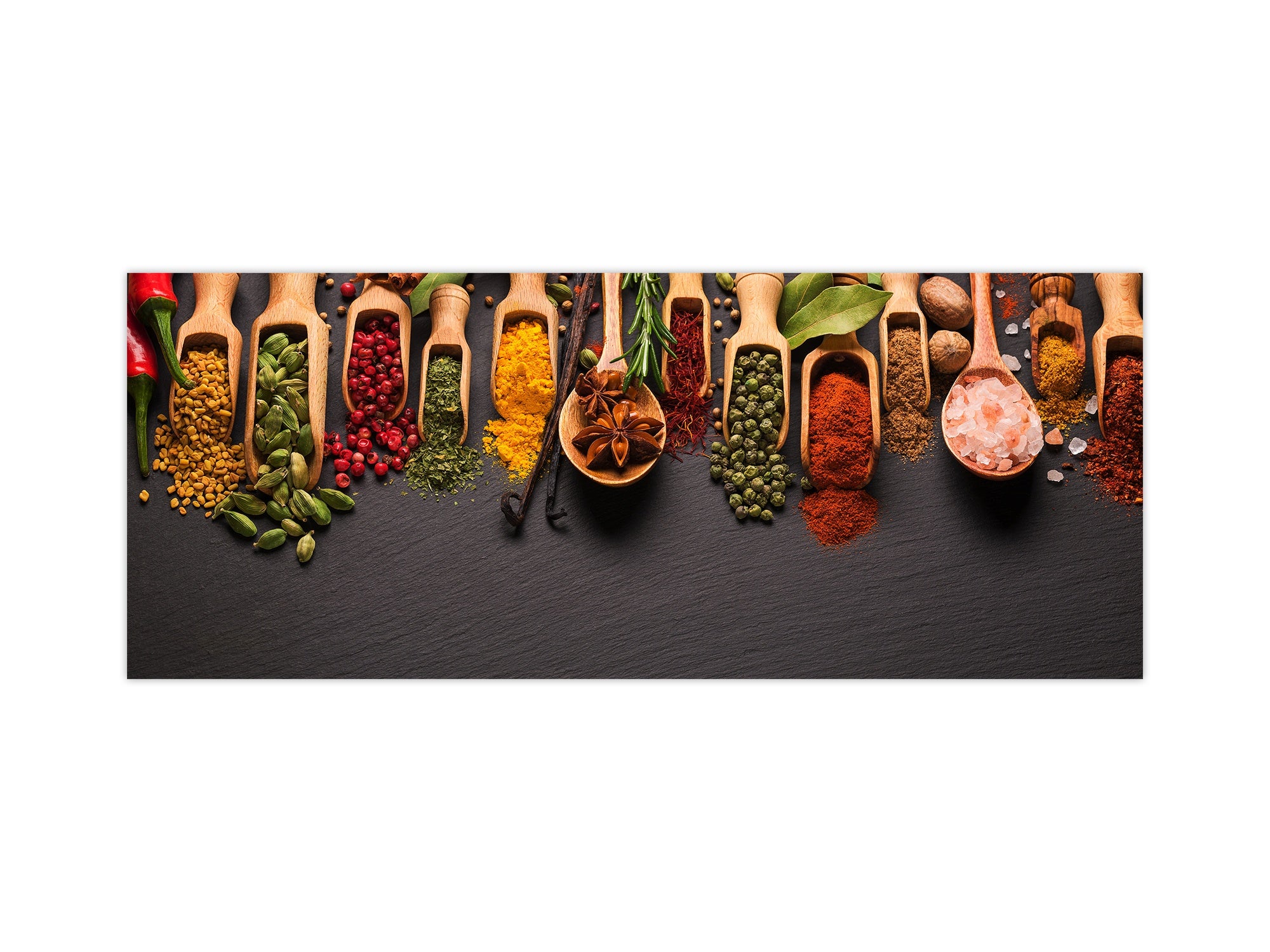 Toughened printed glass backsplash - Kitchen wall splashback BBS33 w/wo magnetic properties : Herbs and spices series : Herbs and spices 3