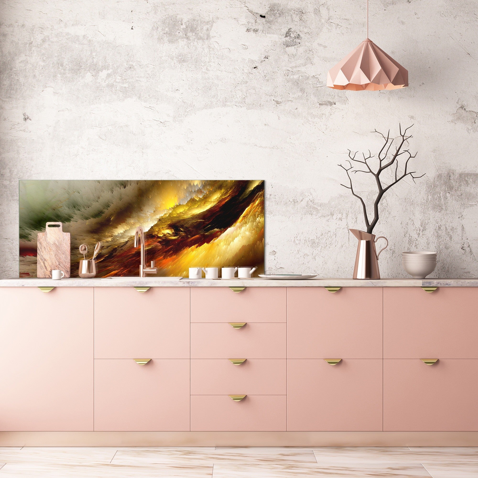 Wide format Wall panel - Design backsplash BBS34 w/wo magnetic properties : Miscellaneous series : Colourful thunderstorm