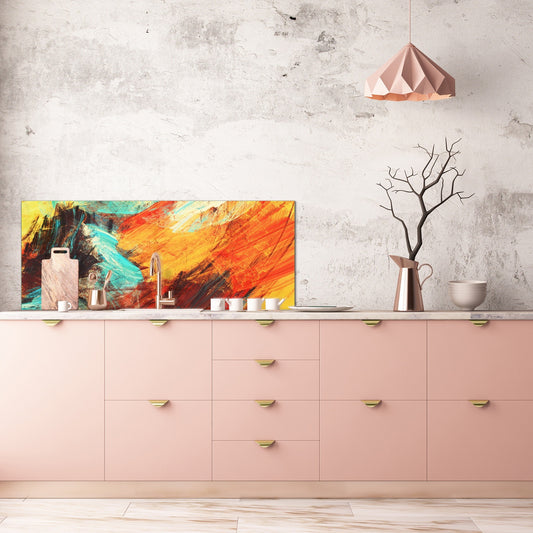 Stylish glass backsplash - Photo glass upstand BBS31 w/wo magnetic properties : Textures series : Modern futuristic pattern