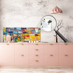 Contemporary glass kitchen panel - Wide format wall backsplash BBS30 w/wo magnetic properties : Art. Series : Abstract art background