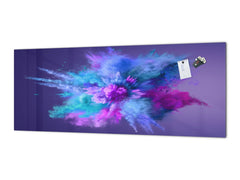 Contemporary glass kitchen panel - Wide format wall backsplash BBS30 w/wo magnetic properties : Art. Series : Colour explosion 1