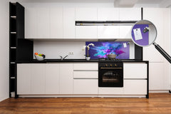 Contemporary glass kitchen panel - Wide format wall backsplash BBS30 w/wo magnetic properties : Art. Series : Colour explosion 1