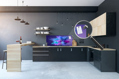 Contemporary glass kitchen panel - Wide format wall backsplash BBS30 w/wo magnetic properties : Art. Series : Colour explosion 1