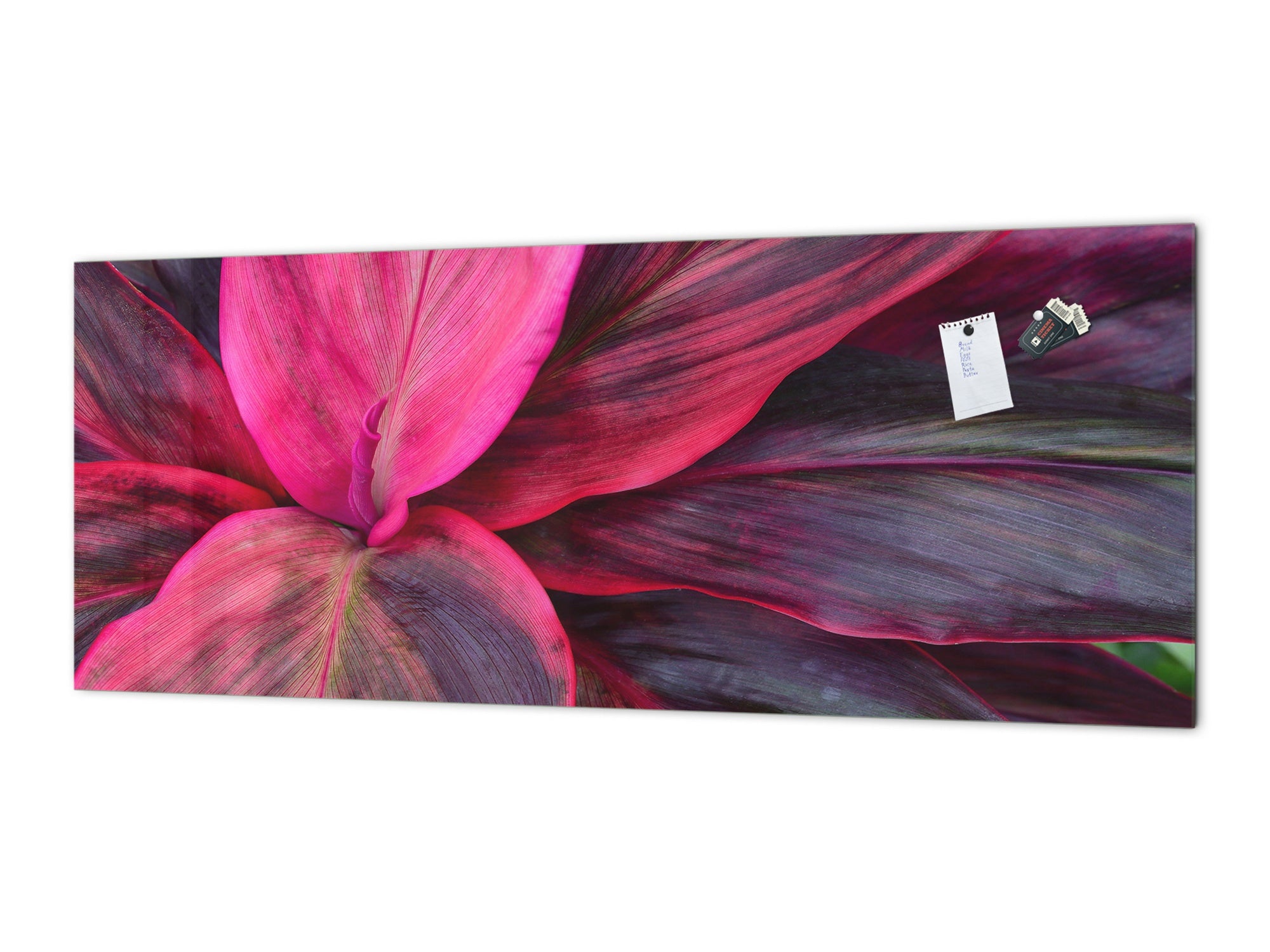 Design glass backsplash - Tempered Glass BBS29 splashback w/wo magnetic properties : Nature Series : Fluorescent leaves