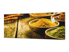 Toughened printed glass backsplash - Kitchen wall splashback BBS33 w/wo magnetic properties : Herbs and spices series : Curry powder