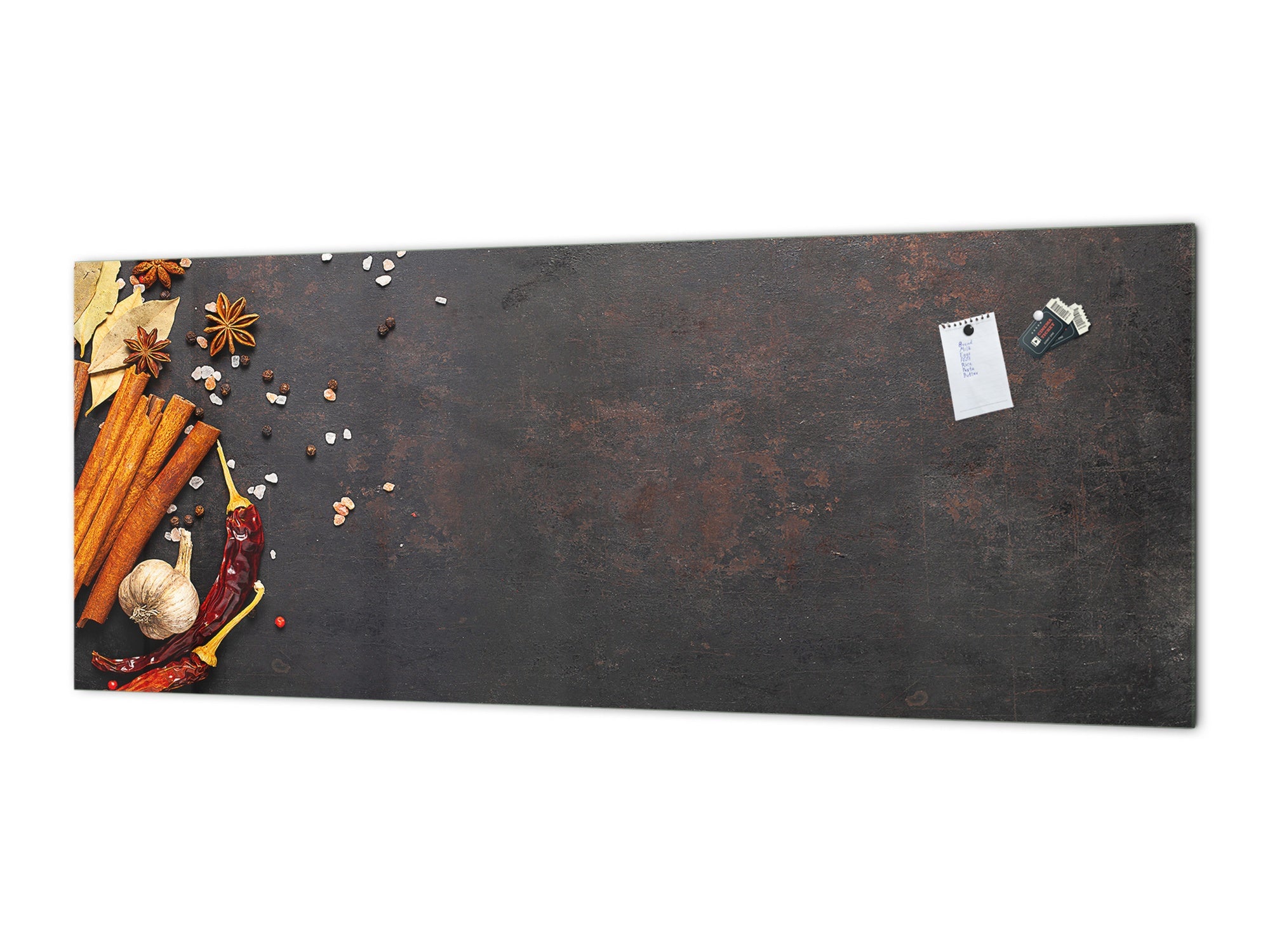 Toughened printed glass backsplash - Kitchen wall splashback BBS33 w/wo magnetic properties : Herbs and spices series : Cinnamon sticks