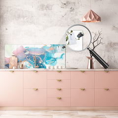 Contemporary glass kitchen panel - Wide format wall backsplash BBS30 w/wo magnetic properties : Art. Series : Liquid colours 2