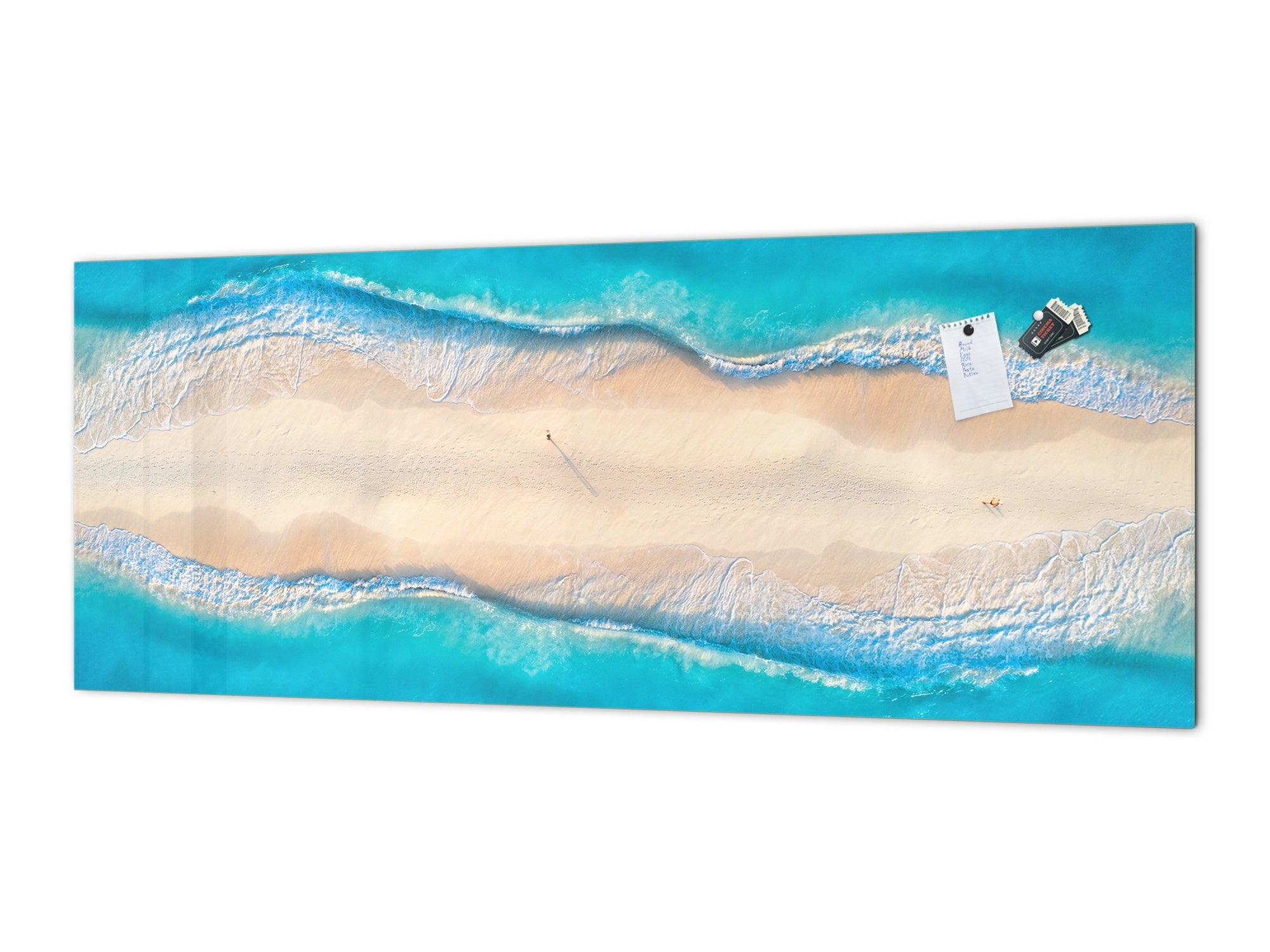 Contemporary glass kitchen panel - Wide format wall backsplash BBS30 w/wo magnetic properties : Art. Series : Beaches of Zanzibar