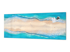 Contemporary glass kitchen panel - Wide format wall backsplash BBS30 w/wo magnetic properties : Art. Series : Beaches of Zanzibar
