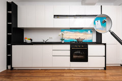 Contemporary glass kitchen panel - Wide format wall backsplash BBS30 w/wo magnetic properties : Art. Series : Beaches of Zanzibar