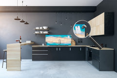 Contemporary glass kitchen panel - Wide format wall backsplash BBS30 w/wo magnetic properties : Art. Series : Beaches of Zanzibar