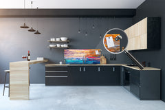 Contemporary glass kitchen panel - Wide format wall backsplash BBS30 w/wo magnetic properties : Art. Series : Abstract art background 7