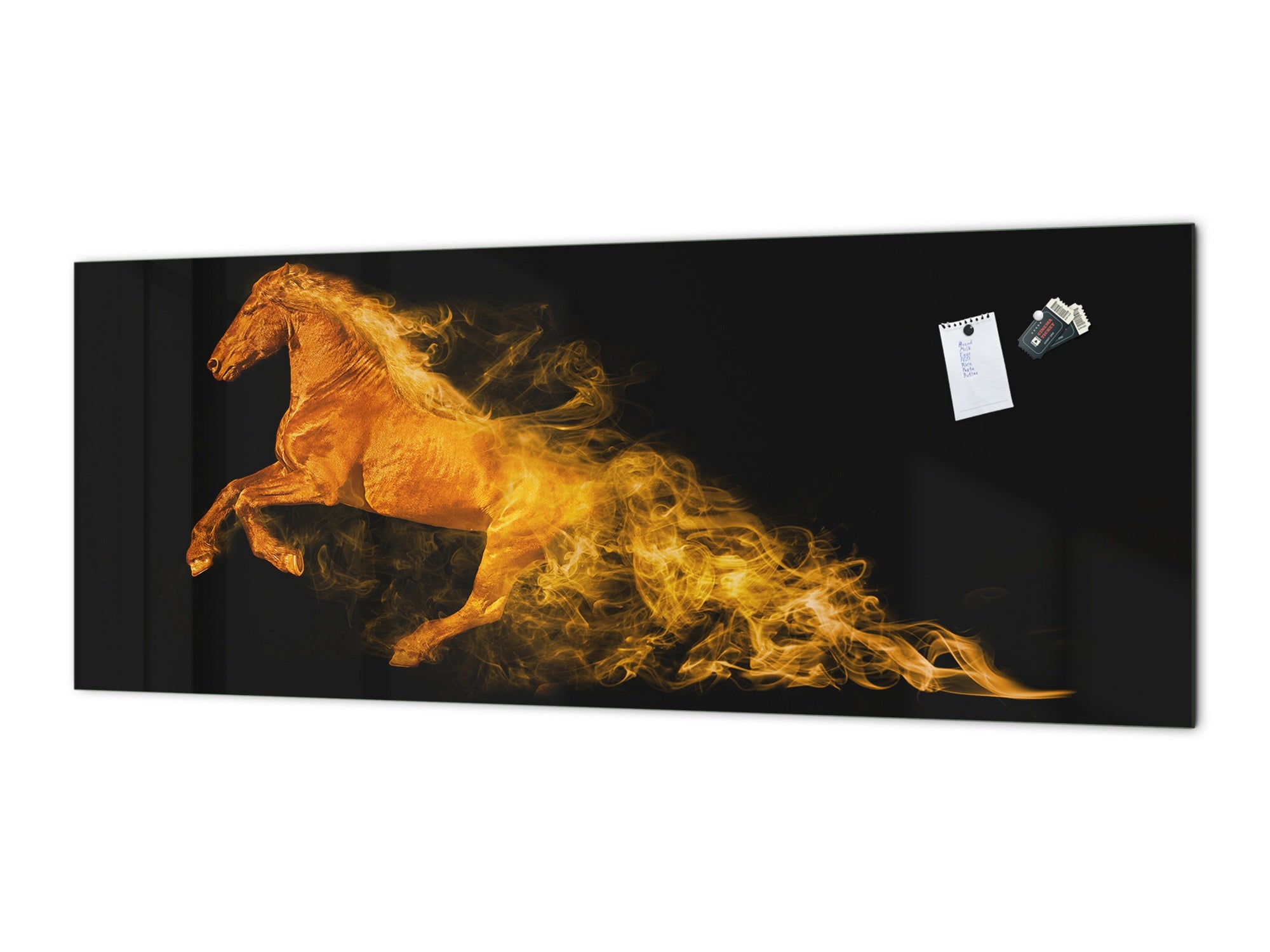 Stunning glass wall art - Wide format kitchen backsplash BBS32 w/wo magnetic properties : Animals series : Wild horse