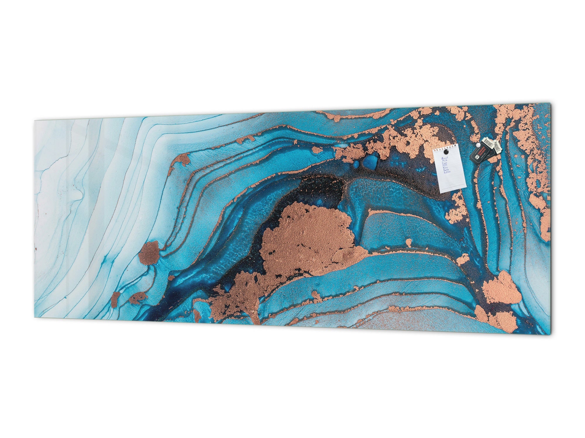 Contemporary glass kitchen panel - Wide format wall backsplash BBS30 w/wo magnetic properties : Art. Series : Liquid colours 3