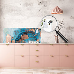 Contemporary glass kitchen panel - Wide format wall backsplash BBS30 w/wo magnetic properties : Art. Series : Liquid colours 3