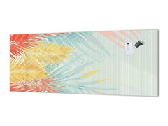 Design glass backsplash - Tempered Glass BBS29 splashback w/wo magnetic properties : Nature Series : Botanical wall art.