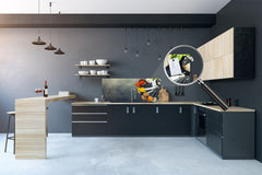 Toughened printed glass backsplash - Kitchen wall splashback BBS33 w/wo magnetic properties : Herbs and spices series : Curry spices