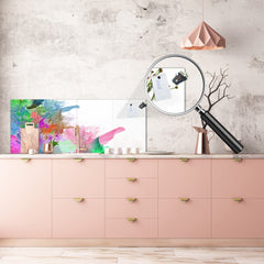 Stylish glass backsplash - Photo glass upstand BBS31 w/wo magnetic properties : Textures series : Colourful background