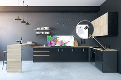 Stylish glass backsplash - Photo glass upstand BBS31 w/wo magnetic properties : Textures series : Colourful background