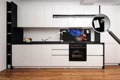 Stunning glass wall art - Wide format kitchen backsplash BBS32 w/wo magnetic properties : Animals series : Colourful eagle