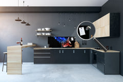 Stunning glass wall art - Wide format kitchen backsplash BBS32 w/wo magnetic properties : Animals series : Colourful eagle