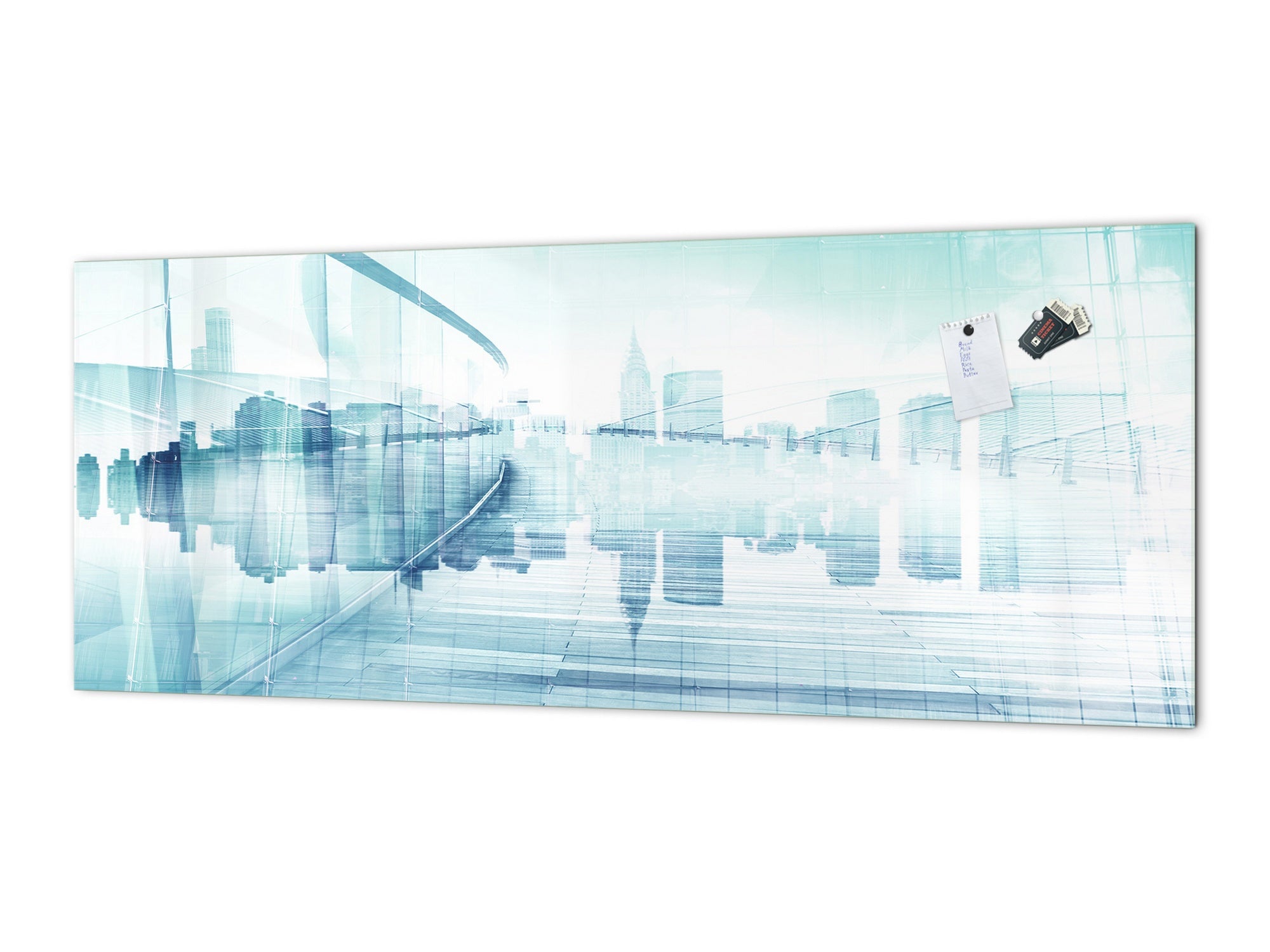 Wide format Wall panel - Design backsplash BBS34 w/wo magnetic properties : Miscellaneous series : Abstract cityscape 1