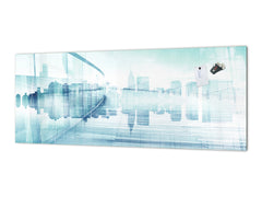 Wide format Wall panel - Design backsplash BBS34 w/wo magnetic properties : Miscellaneous series : Abstract cityscape 1