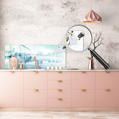 Wide format Wall panel - Design backsplash BBS34 w/wo magnetic properties : Miscellaneous series : Abstract cityscape 1