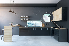 Wide format Wall panel - Design backsplash BBS34 w/wo magnetic properties : Miscellaneous series : Abstract cityscape 1