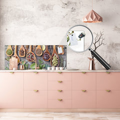 Toughened printed glass backsplash - Kitchen wall splashback BBS33 w/wo magnetic properties : Herbs and spices series : Herbs and spices 1