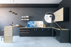 Contemporary glass kitchen panel - Wide format wall backsplash BBS30 w/wo magnetic properties : Art. Series : Paint explosion